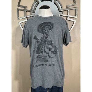 Disney Pixar Coco DE ESQUELETO  DE HECTOR SkeletonW/Guitar GRAY T-Shirt Medium M